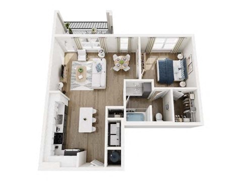 a 2 bedroom floor plan with a bathroom and a living room